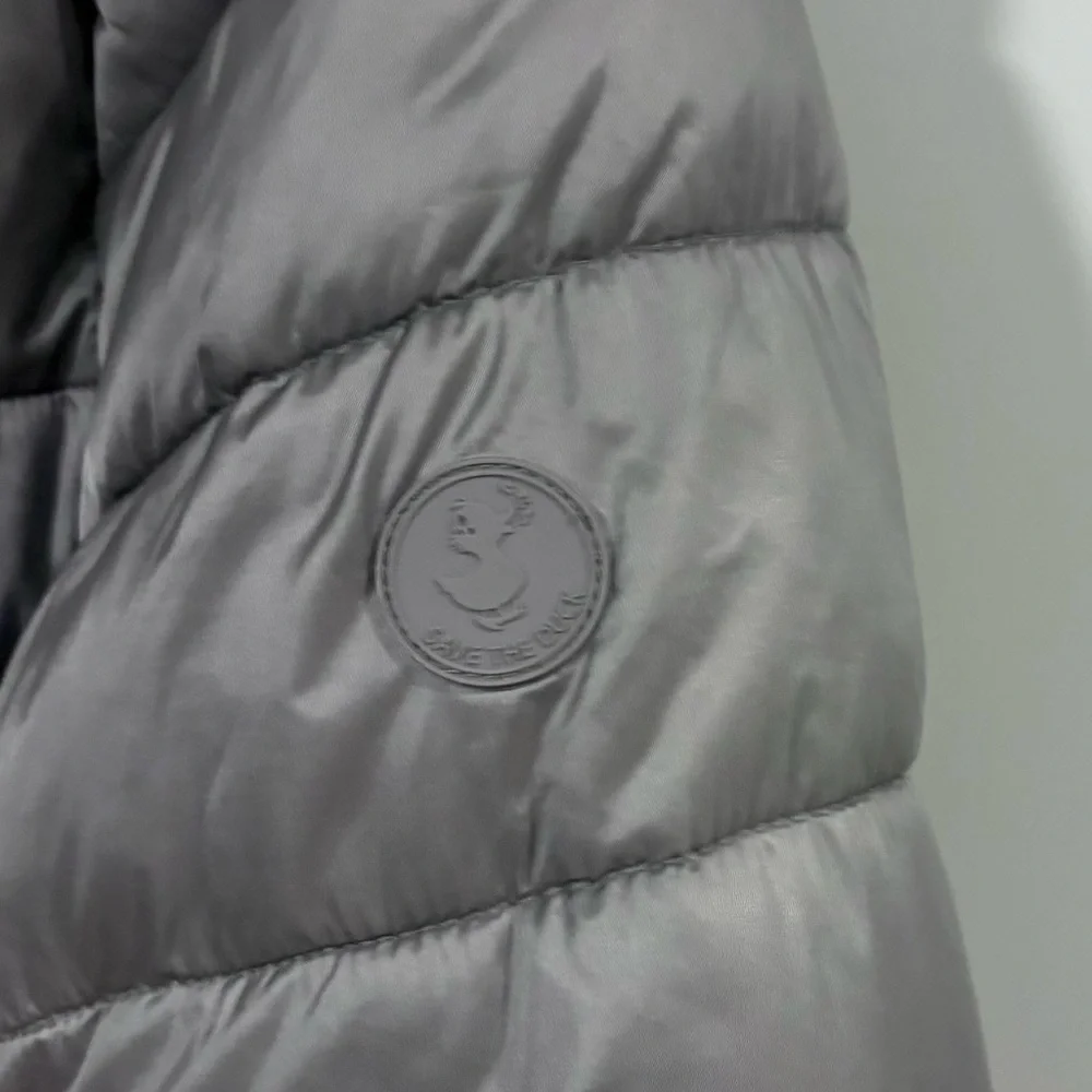 SAVE THE DUCK Stand Up Collar Grey Puffer Jacket - Picture 7 of 9